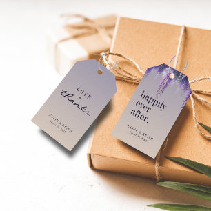 Etiqueta Para Presente Gradiente Roxo Floral Feliz Para Sempre Casamento