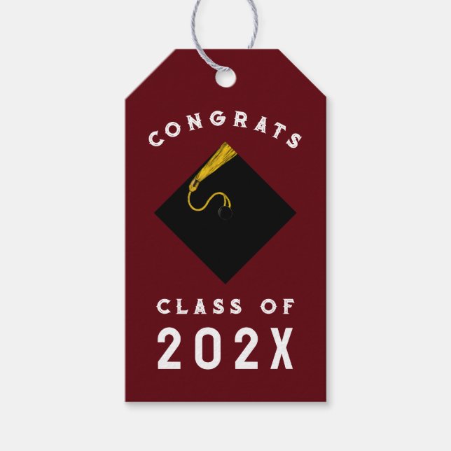 Etiqueta Para Presente Graduação 2025 Maroon (Frente)
