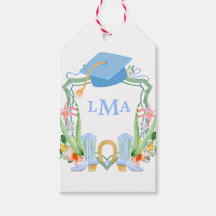 Etiqueta Para Presente Graduação em Monograma da Preppy Southern Cowgirl