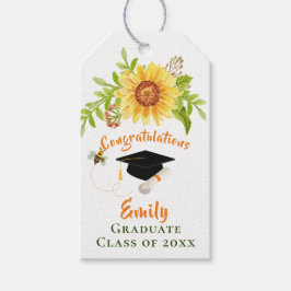 Etiqueta Para Presente Graduação Parabéns Amarelo Floral Girassol