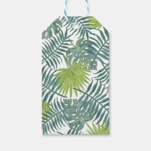 Etiqueta Para Presente Gráfico de Desenho da Palma Azul Tropical