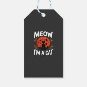 Etiqueta Para Presente Gráficos de Silhueta de Gato de Halloween Engraçad