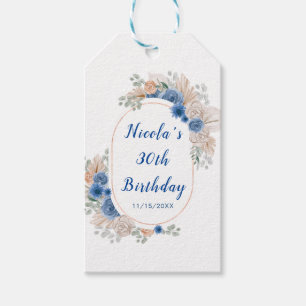 Etiqueta Para Presente Grama de Pampas Azul Boho