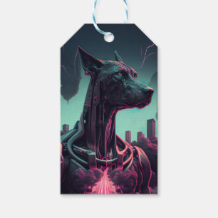 Etiqueta Para Presente Grande Danão Futurístico O Companheiro Robótico