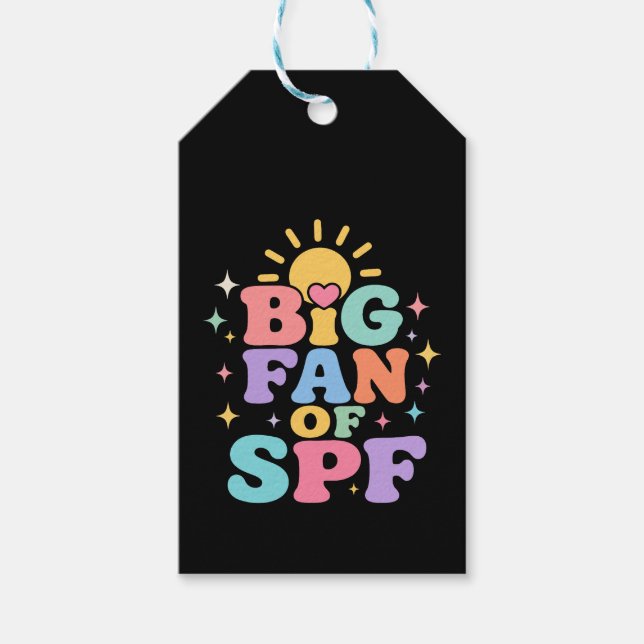 Etiqueta Para Presente Grande fã de proteção solar SPF verão (Frente)