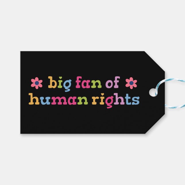 Etiqueta Para Presente Grande fã dos direitos humanos (Frente (horizontal))