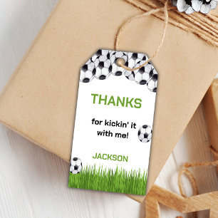 Etiqueta Para Presente Grass Green Soccer Birthday Gift Tags