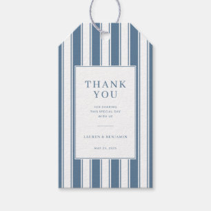 Etiqueta Para Presente Gratidão Listrada Azul Elegante
