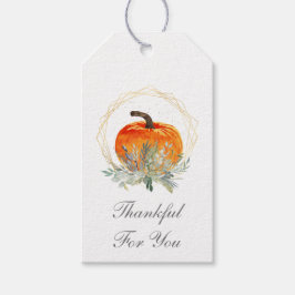 Etiqueta Para Presente Gratidão por Você Abóbora Elegante