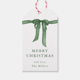 Etiqueta Para Presente Green Bow Holiday Tag Green Christmas Gift Tags 