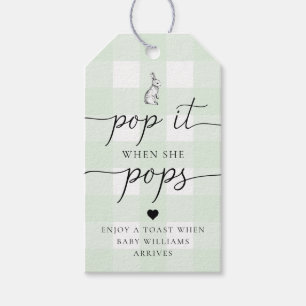 Etiqueta Para Presente Green Gingham Bunny Rabbit Pop Quando Ela Pop