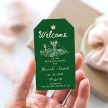 Green Hand Drawn Modern Rehearsal Dinner Wedding