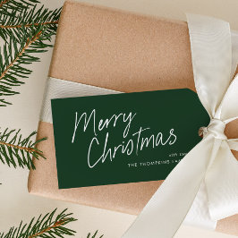 Etiqueta Para Presente Green Modern Simple Script Feliz Natal