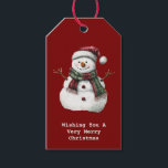 Etiqueta Para Presente Green Red Felry Christmas Snowman<br><div class="desc">Feliz Natal verde vermelho</div>