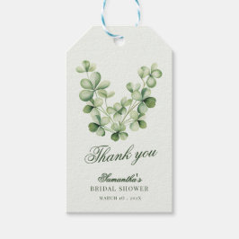 Etiqueta Para Presente Green Shamrock  Bridal Shower Thank You