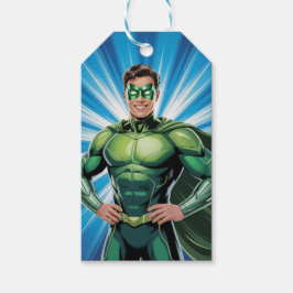 Etiqueta Para Presente Green Superhero Boys Birthday Thank You