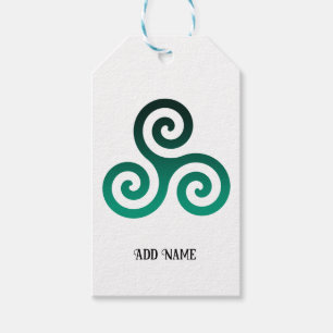 Etiqueta Para Presente Green Triskele White