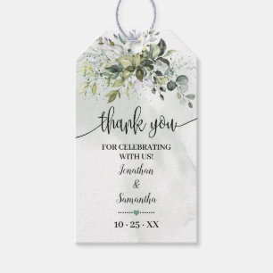 Etiqueta Para Presente Greenery Eucalyptus Chá de casamento a favor tag
