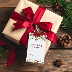 Etiqueta Para Presente Greenery Feliz Natal Kraft