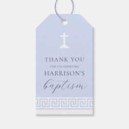 Etiqueta Para Presente Grego Key Blue Baptism Obrigado