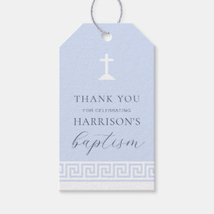 Etiqueta Para Presente Grego Key Blue Baptism Obrigado