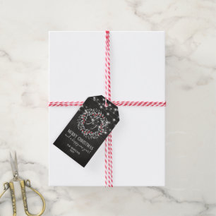 Etiqueta Para Presente Grinalda rústica do Feliz Natal da alegria do