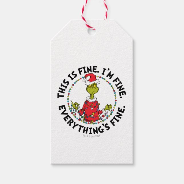 Etiqueta Para Presente Grinch | Everything's Fine (Frente)