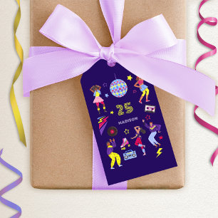 Etiqueta Para Presente Groovy Disco Purple Party - Geração do Milênio