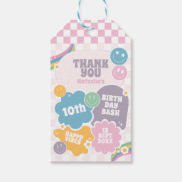 Etiqueta Para Presente Groovy Retro Sorri Aniversário Obrigado