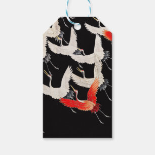 Etiqueta Para Presente Gruas voadoras japonesas Kimono Art