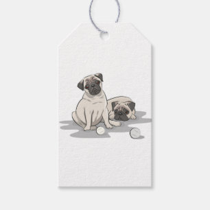 Etiqueta Para Presente Grupo de Cartoon Pug