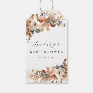 Etiqueta Para Presente Guardanapos para Chá de Bebê Boho Floral Grama de