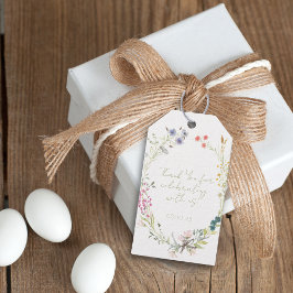 Etiqueta Para Presente Guirlanda de Flor Silvestre Aquarela  