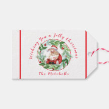 Guirlanda de Natal em Aquarela Papai Noel Vintage 