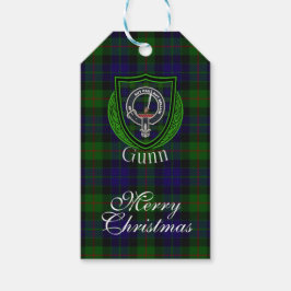Etiqueta Para Presente Gunn Scottish Clan Tartan & Crest