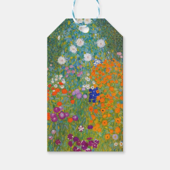 Etiqueta Para Presente Gustav Klimt - Jardim Flor (Frente)