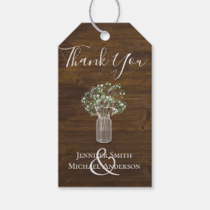 Etiqueta Para Presente Gypsophila Mason Jar Casamento Russo do Orçamento
