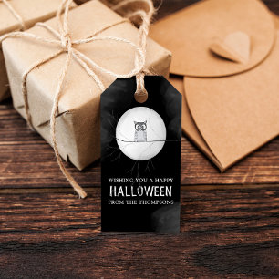 Etiqueta Para Presente Halloween Assustador Arrepiante Coruja Caprichoso