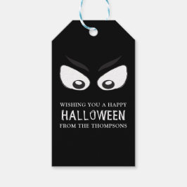 Etiqueta Para Presente Halloween Assustador Arrepiante Olhos de Fantasma