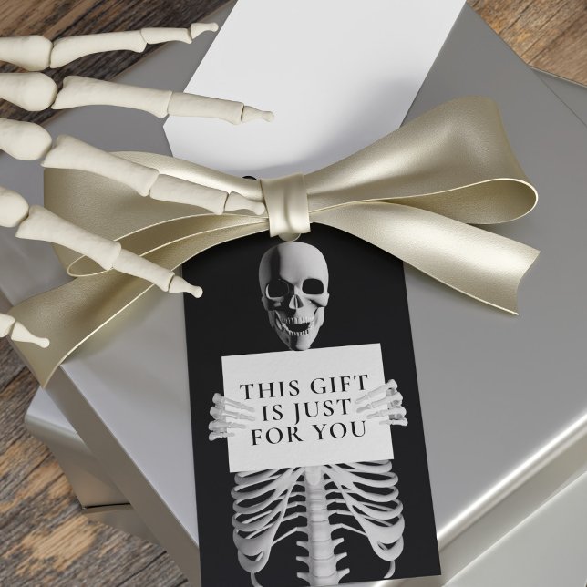 Etiqueta Para Presente Halloween Birthday Skeleton fantasma preto persona (This gift tag is just for you! Perfect for Halloween Birthday gifts)