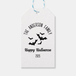 Etiqueta Para Presente Halloween Black Bats Personalizado Nome Ano