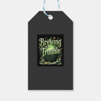 Etiqueta Para Presente Halloween Brewing Trouble Bruxa Caldeirão Poção De