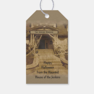 Etiqueta Para Presente Halloween, Casa Assombrada (personalizável)