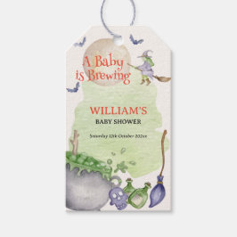 Etiqueta Para Presente Halloween Cauldron Baby está criando Chá