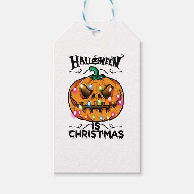 Etiqueta Para Presente Halloween É Natal (Frente)