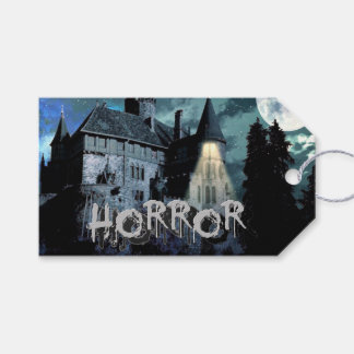 Etiqueta Para Presente Halloween Horror assombrado Casa Assustadora Noite