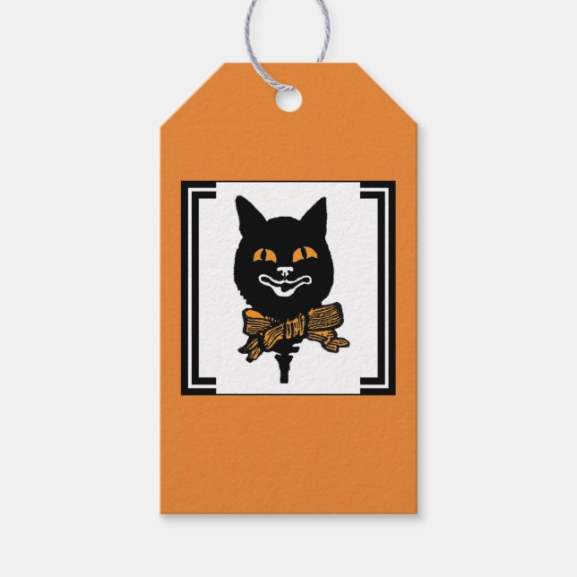 Etiqueta Para Presente HALLOWEEN NOUVEAU BLACK CAT Gift (Frente)