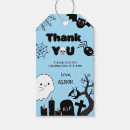 Etiqueta Para Presente Halloween Pink Spooky Obrigado Aniversário