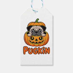 Etiqueta Para Presente Halloween Pugkin, Pumpkin Pug Dog