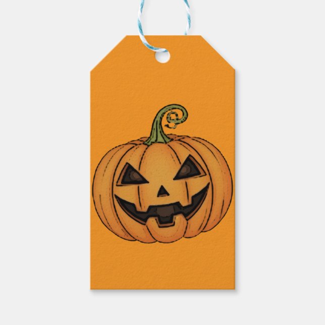 Etiqueta Para Presente Halloween Pumpkin (Frente)
